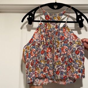 Floral halter crop top